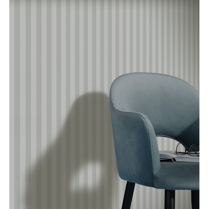 Papel pintado de rayas finas difuminadas en color gris - Parisian Stripes 683473