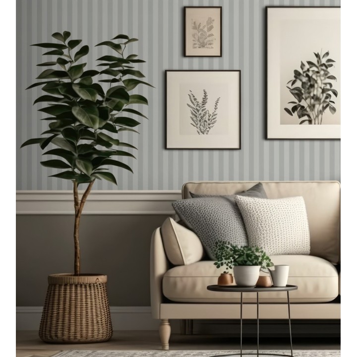 Papel pintado de rayas finas difuminadas en color gris - Parisian Stripes 683473