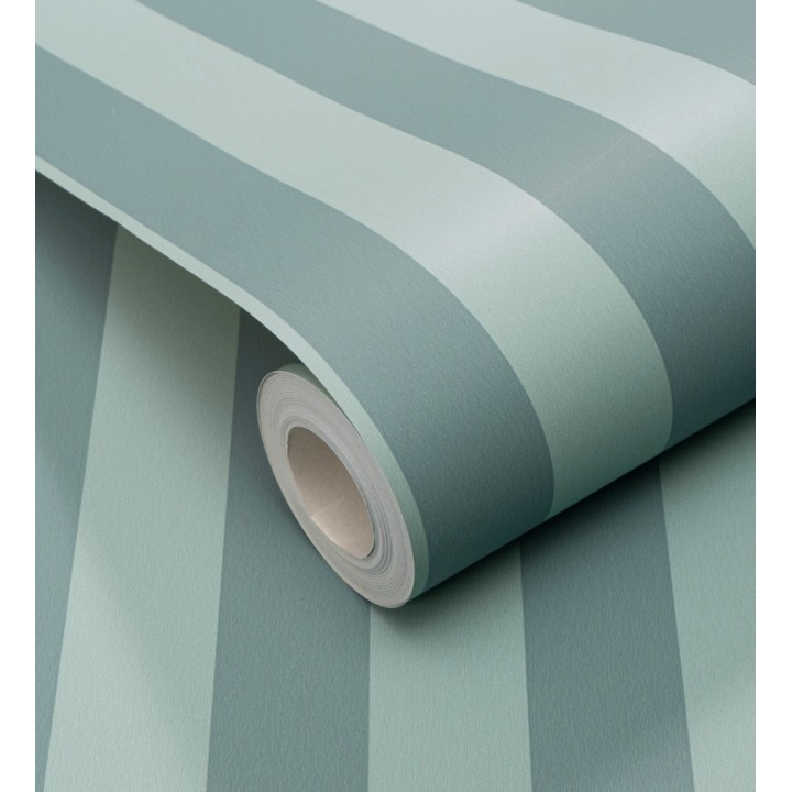 Papel pintado de rayas finas difuminadas en color turquesa - Parisian Stripes 683474