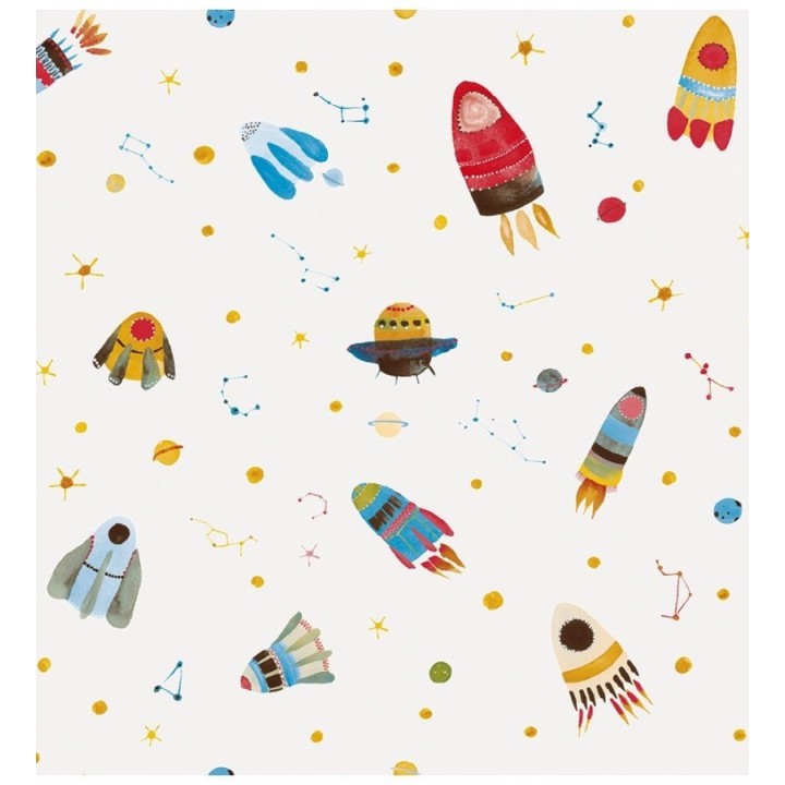 Papel pintado infantil cohetes espaciales - Funny Rockets 125909