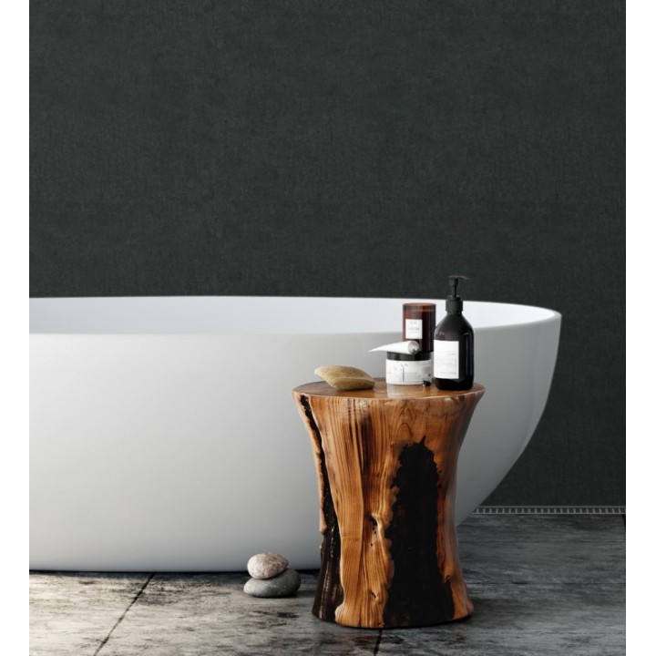 Papel pintado de pared con textura de arcilla natural en tonos gris pizarra y negro - Aspen Mirage 683478