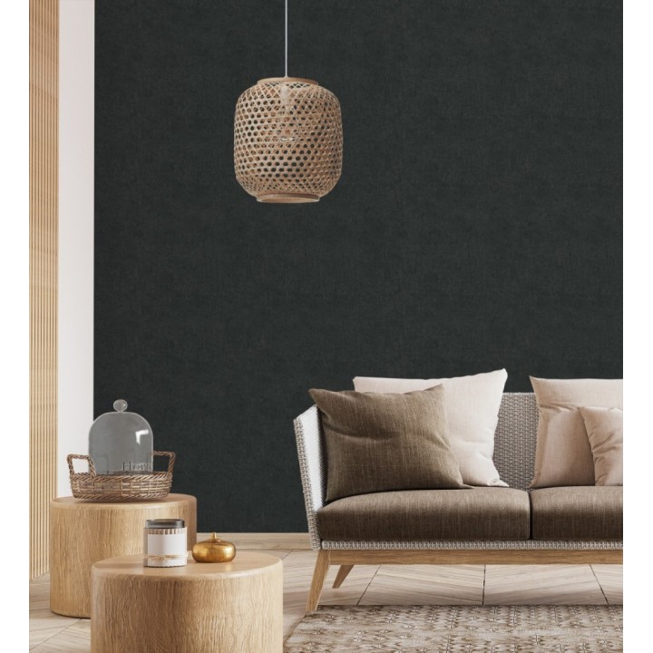 Papel pintado de pared con textura de arcilla natural en tonos gris pizarra y negro - Aspen Mirage 683478