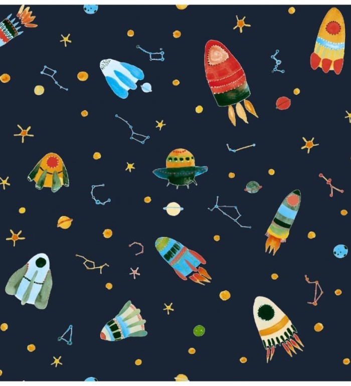 Papel pintado infantil cohetes espaciales - Funny Rockets 125910