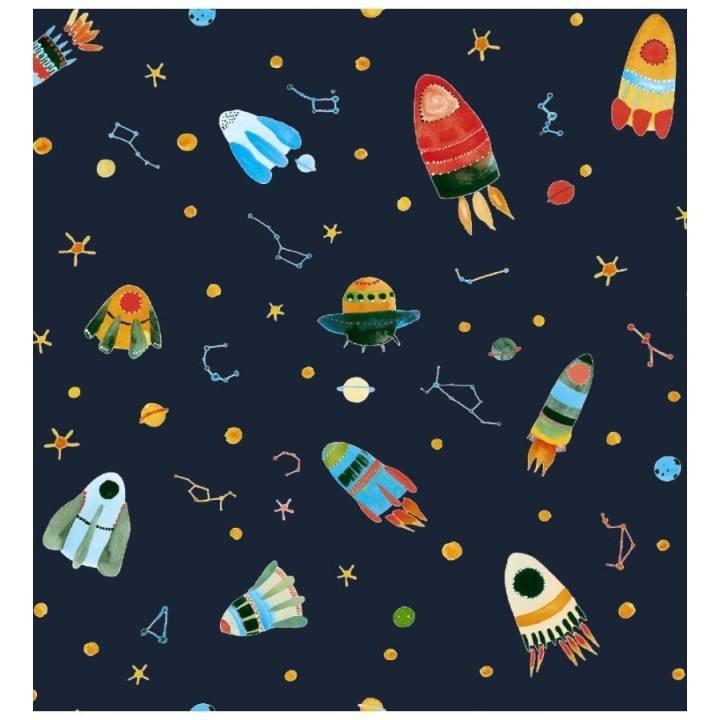 Papel pintado infantil cohetes espaciales - Funny Rockets 125910