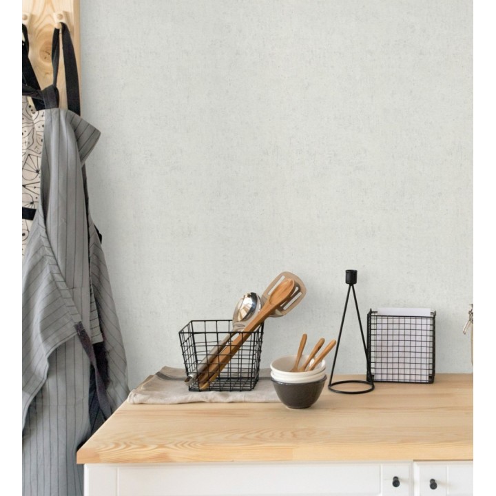 Papel pintado de pared con textura de arcilla natural en tonos gris claro - Aspen Mirage 683479