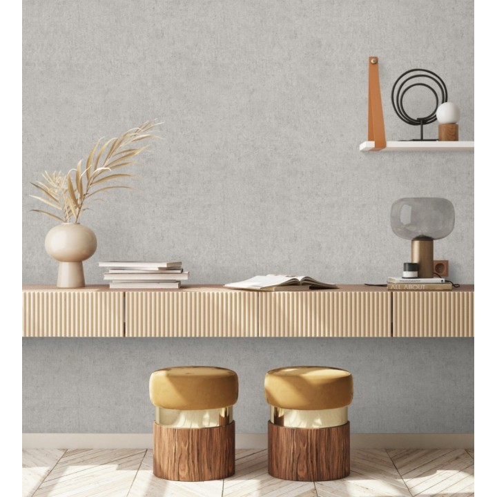 Papel pintado de pared con textura de arcilla natural en tonos grises - Aspen Mirage 683480