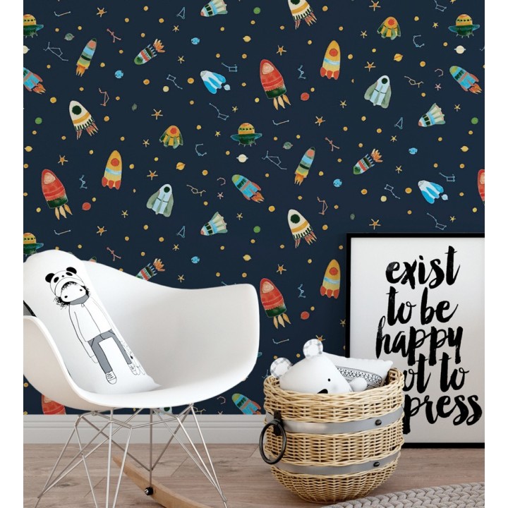 Papel pintado infantil cohetes espaciales - Funny Rockets 125910