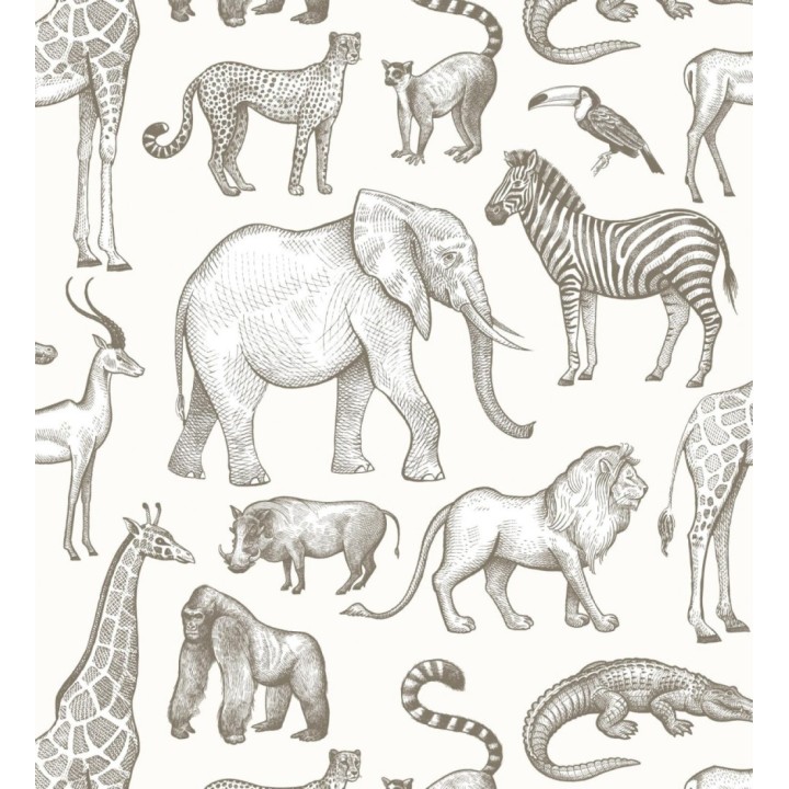 Papel pintado estilo africano de animales: leones, cebras, elefantes y gorilas estilo africano - Keita Animals 683486