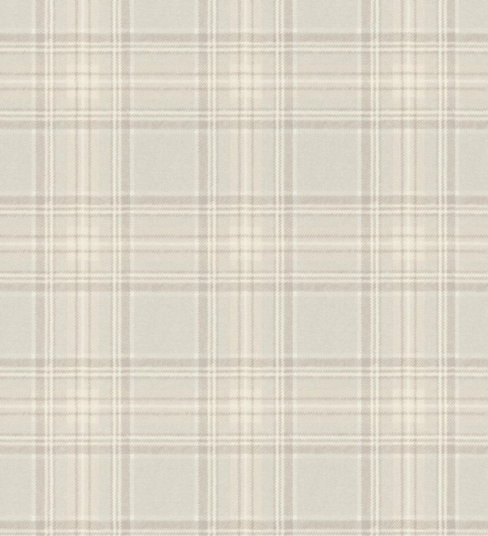 Papel pintado cuadros escoceses tonos beige grisáceos - Paterson 683506
