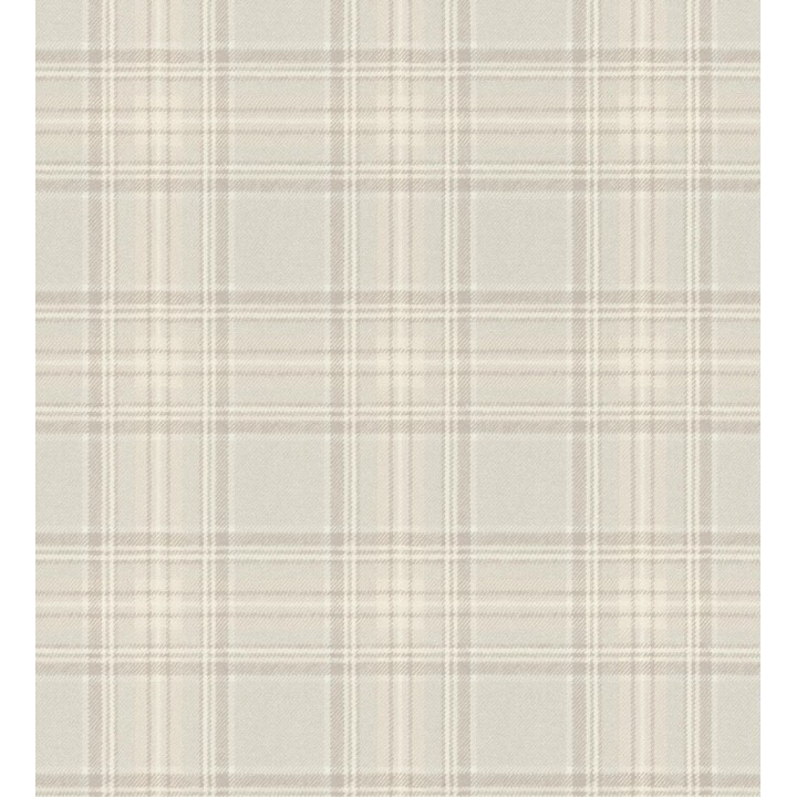 Papel pintado cuadros escoceses tonos beige grisáceos - Paterson 683506
