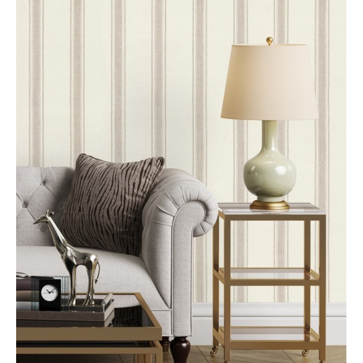 Papel pintado con rayas verticales en textura textil elegante - Marlow Stripes 683508