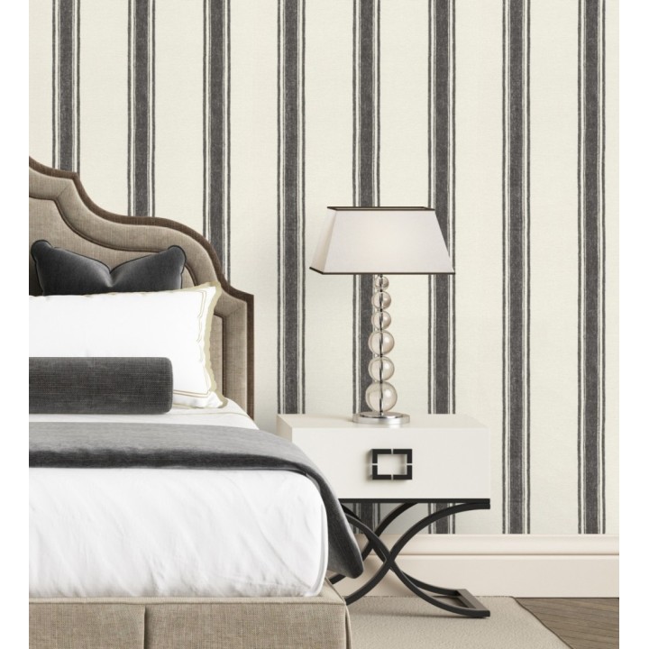 Papel pintado con rayas verticales en textura textil elegante - Marlow Stripes 683509