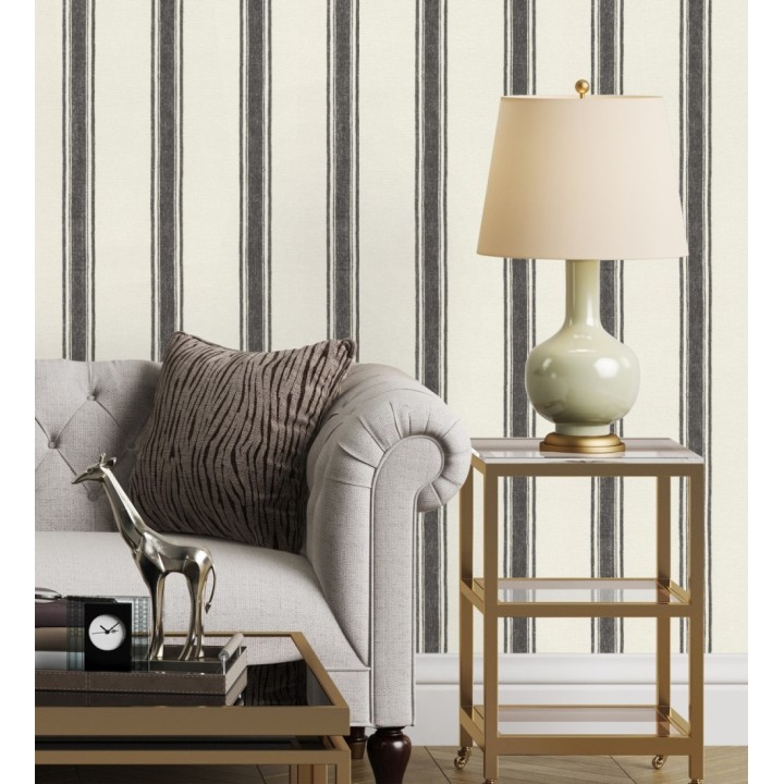 Papel pintado con rayas verticales en textura textil elegante - Marlow Stripes 683509