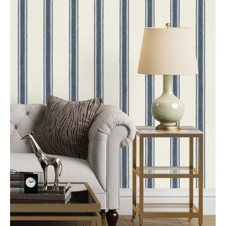 Papel pintado con rayas verticales en textura textil elegante - Marlow Stripes 683510