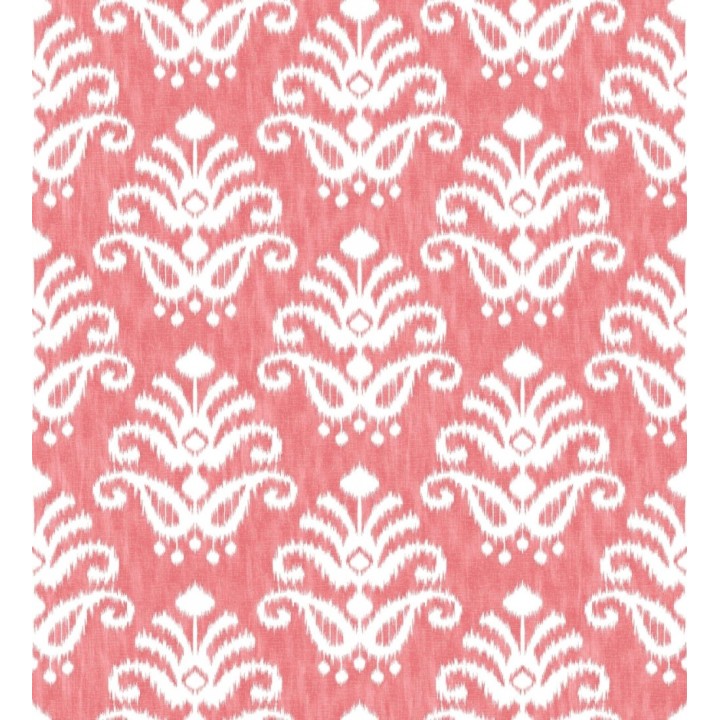 Papel pintado damasco con efecto textil en tono coral rojo - Tiffany 683514