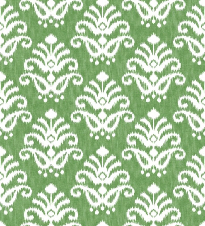 Papel pintado damasco con efecto textil en tono verde esmeralda - Tiffany 683515