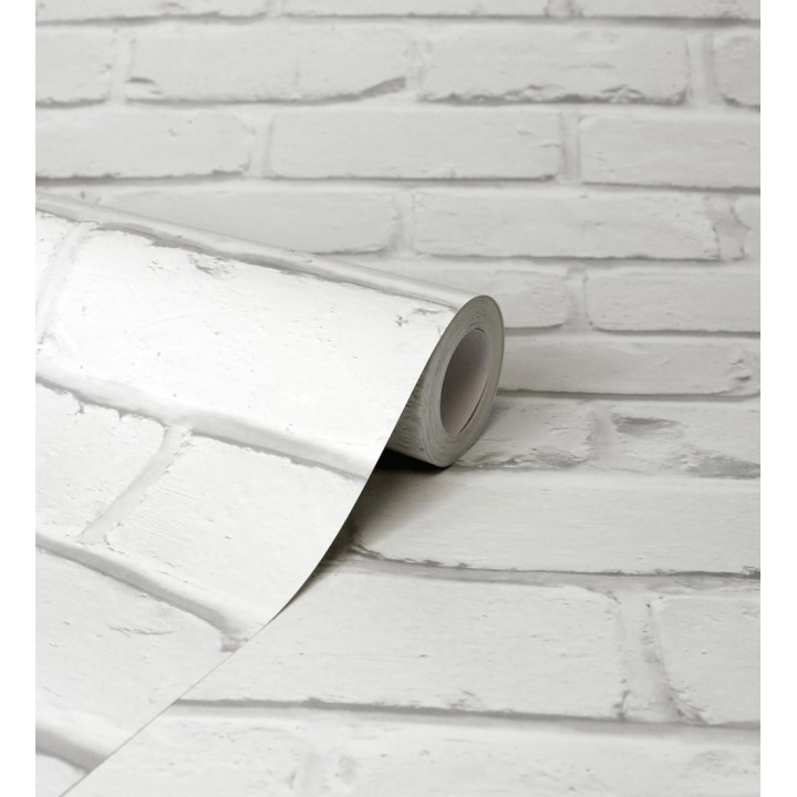 Papel pintado muro de ladrillos en color blanco - Manchester Break 683529
