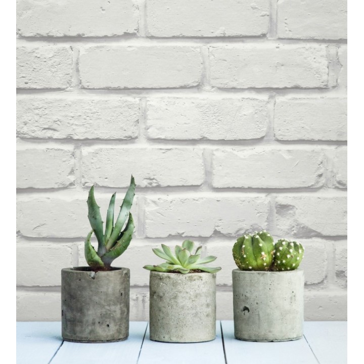 Papel pintado muro de ladrillos en color blanco - Manchester Break 683529