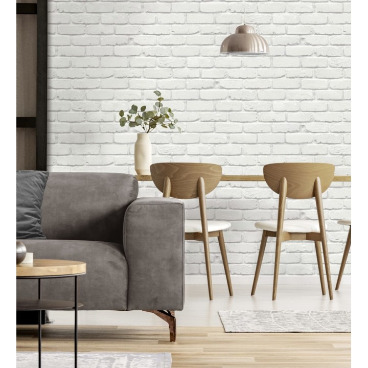 Papel pintado muro de ladrillos en color blanco - Manchester Break 683529