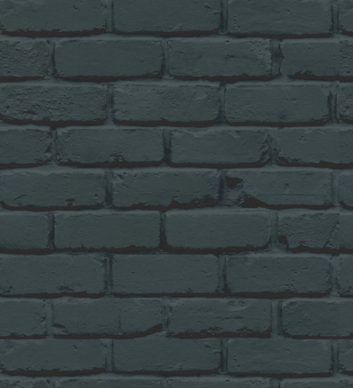 Papel pintado muro de ladrillos en color azul oscuro - Manchester Break 683531