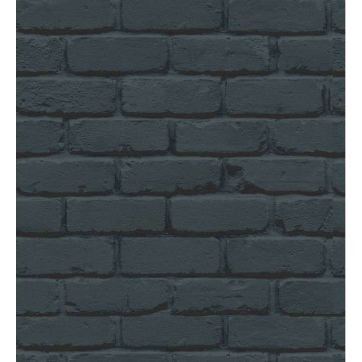 Papel pintado muro de ladrillos en color azul oscuro - Manchester Break 683531