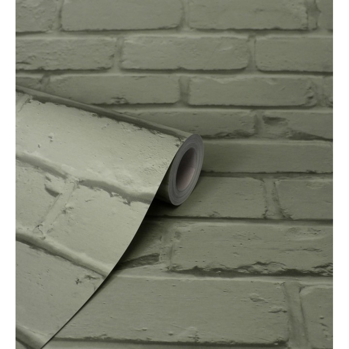 Papel pintado muro de ladrillos en color verde - Manchester Break 683532