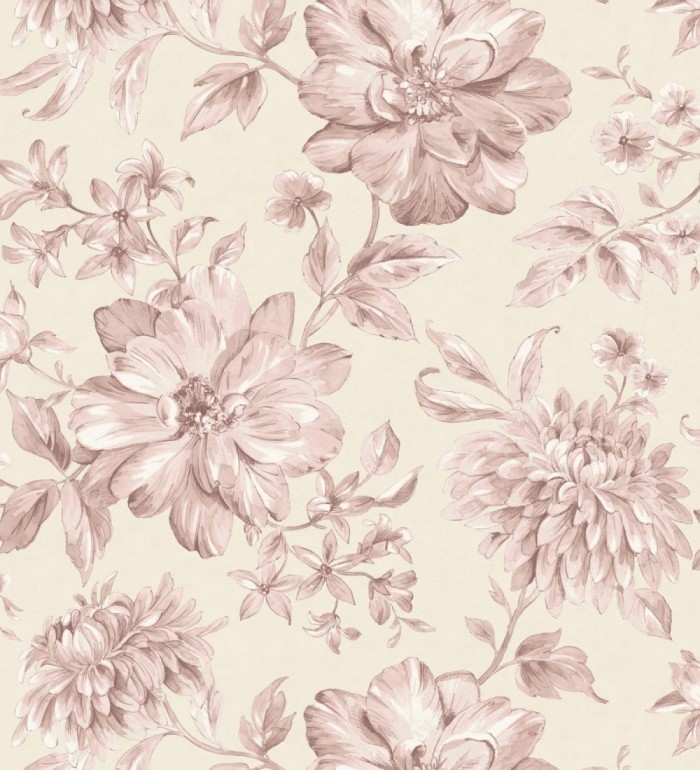Papel pintado floral vintage tonos - Rosette Dream 683537