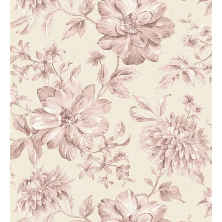 Papel pintado floral vintage tonos - Rosette Dream 683537