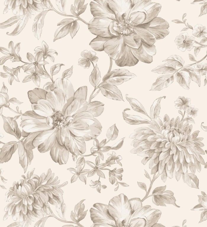 Papel pintado floral vintage tonos - Rosette Dream 683539