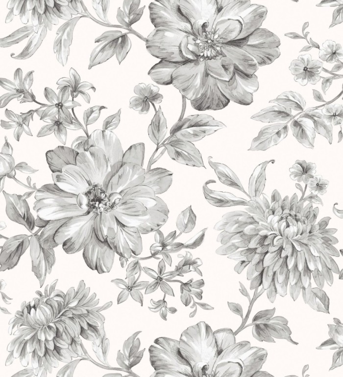 Papel pintado floral vintage tonos - Rosette Dream 683540