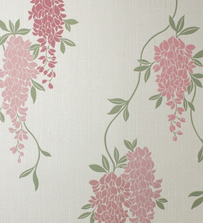 Papel pintado con enredadera floral elegante color rosa - Ivy Blossom 683543