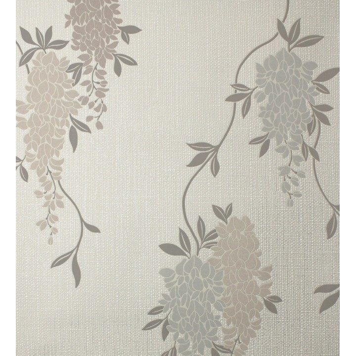Papel pintado con enredadera floral elegante color beige - Ivy Blossom 683545