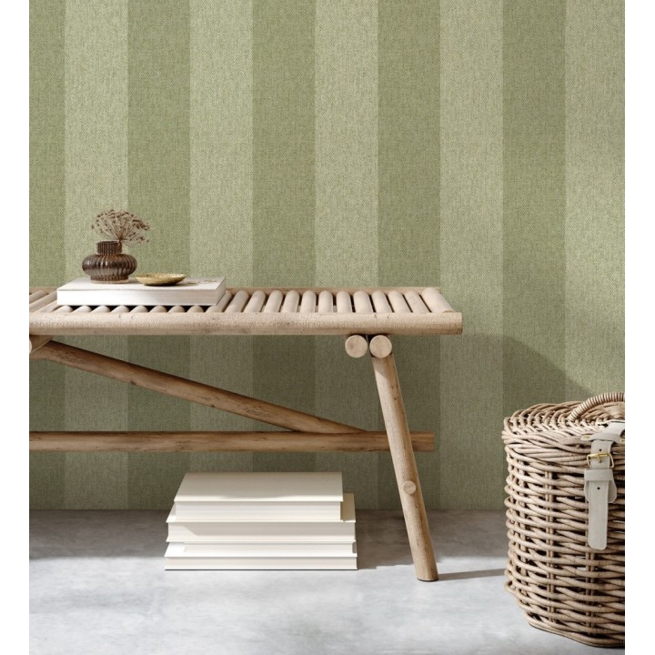 Papel pintado de rayas fondo de espiga en tonos verdes - Chevron Spencer 683557