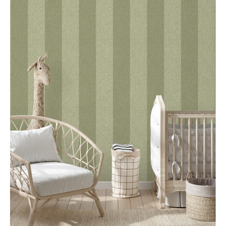 Papel pintado de rayas fondo de espiga en tonos verdes - Chevron Spencer 683557