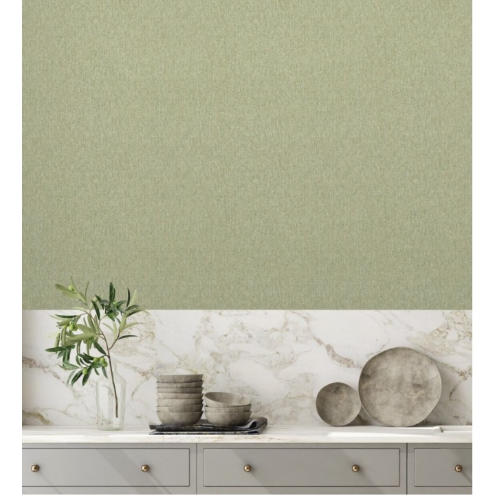 Papel pintado de espiga con micro textura en tonos verde - Chevron Louis 683558