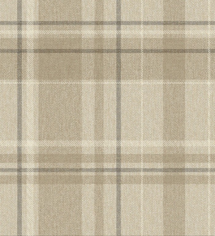 Papel pintado de cuadros escoceses fondo de espiga en tonos beige - Chevron Edward 683559