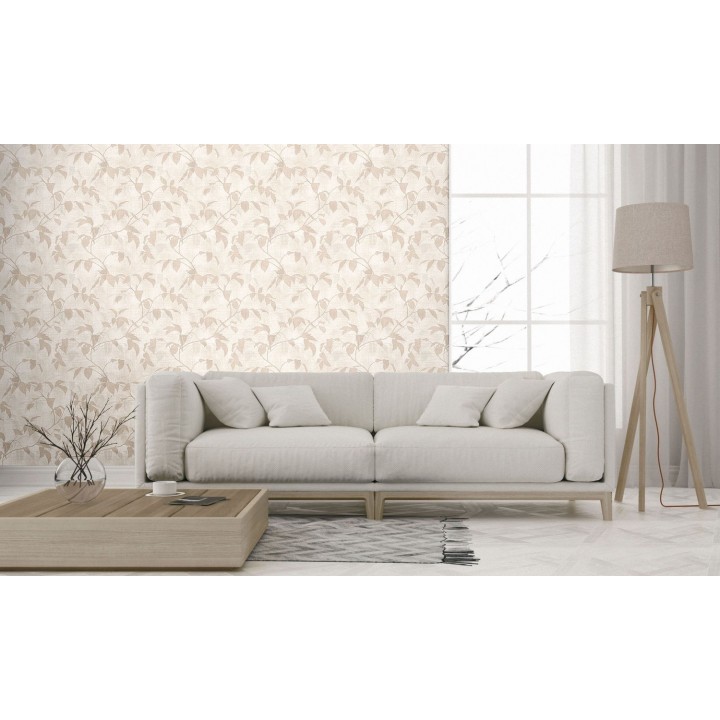 Papel pintado hojas tonos crema - Baltic Gardens 126024