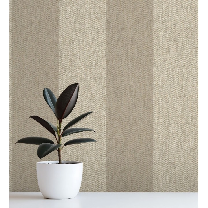 Papel pintado de rayas fondo de espiga en tonos beige - Chevron Spencer 683560