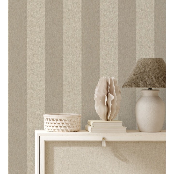 Papel pintado de rayas fondo de espiga en tonos beige - Chevron Spencer 683560