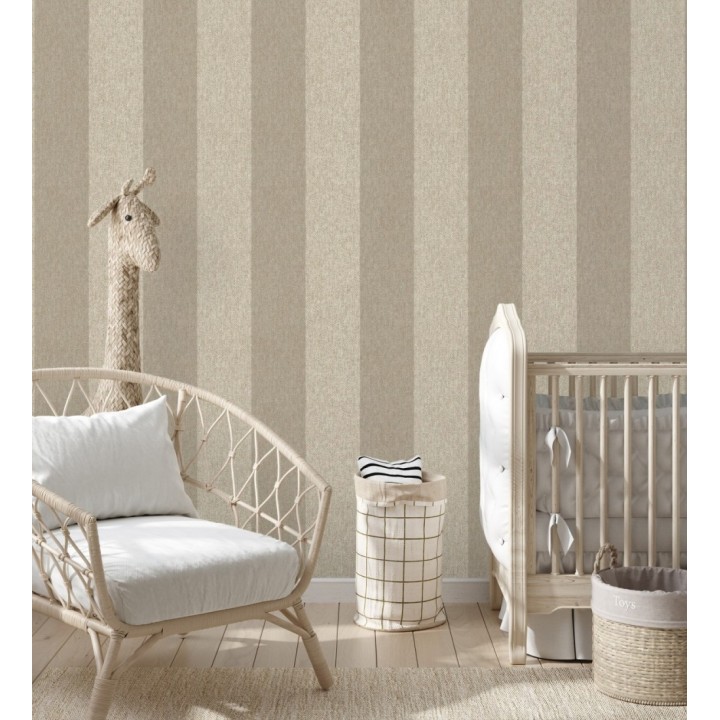 Papel pintado de rayas fondo de espiga en tonos beige - Chevron Spencer 683560