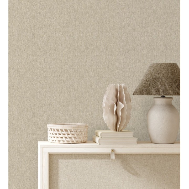 Papel pintado de espiga con micro textura en tonos beige - Chevron Louis 683561