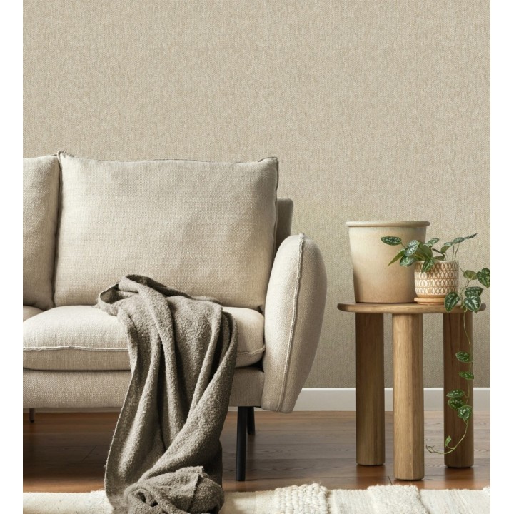 Papel pintado de espiga con micro textura en tonos beige - Chevron Louis 683561