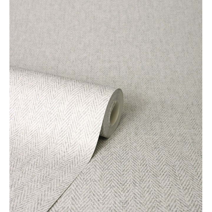 Papel pintado de espiga con micro textura en tonos grises - Chevron Louis 683564