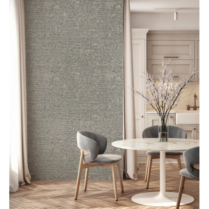 Papel pintado imitación a piedra pulida oscura con inserciones metalizadas - Orion Mineral 683565