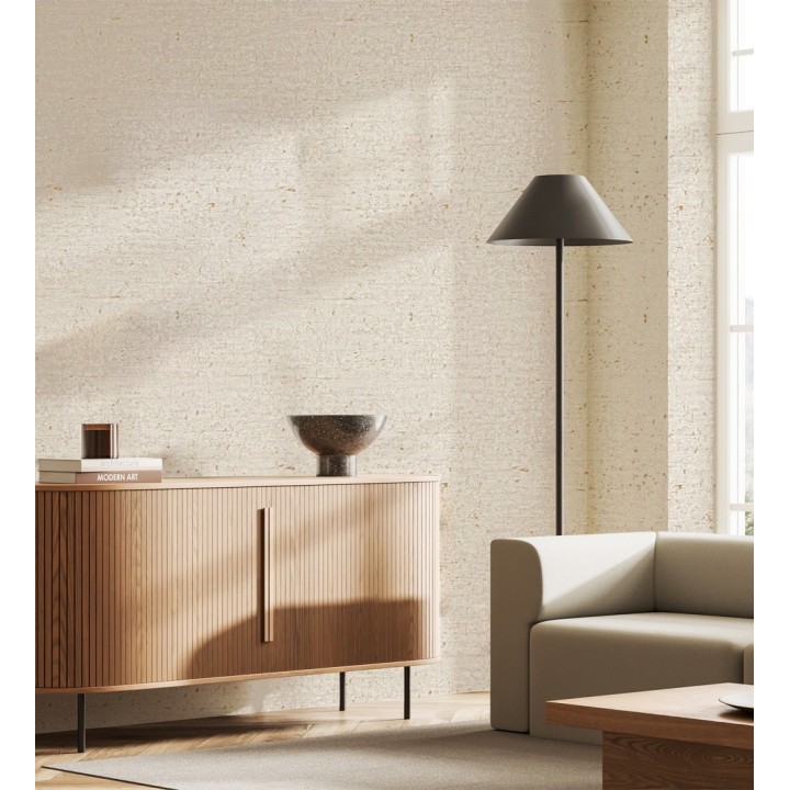 Papel pintado imitación a piedra pulida clara con inserciones metalizadas - Orion Mineral 683566