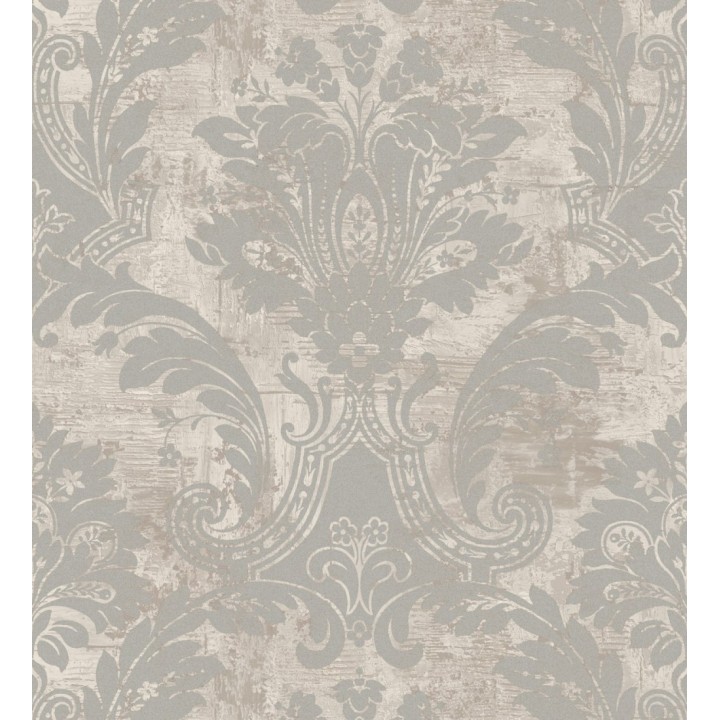 Papel pintado damasco metalizado fondo piedra natural - Alessandro Sheen 683572