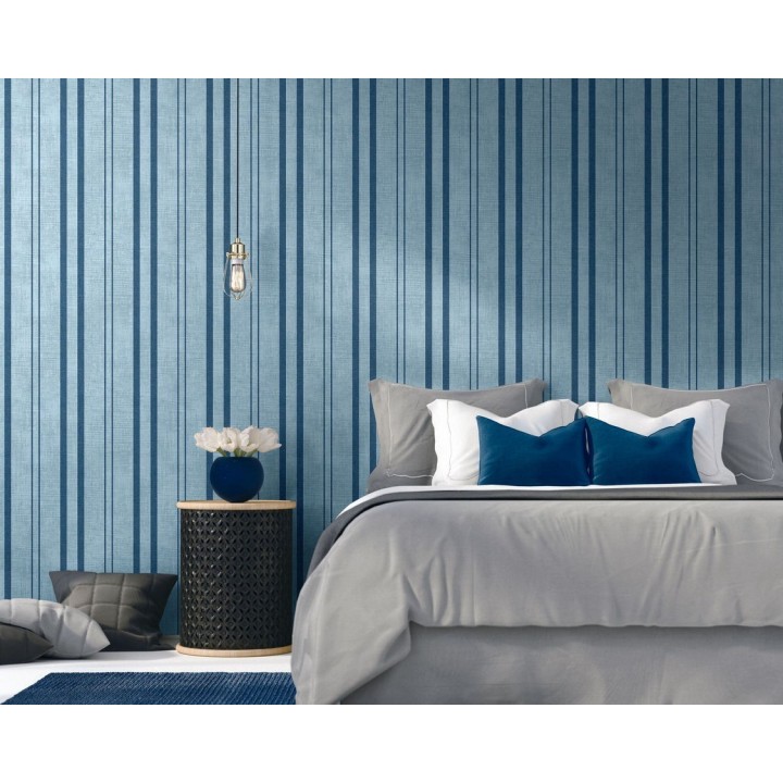 Papel pintado rayas desiguales efecto textil - Raya Baltic 126032