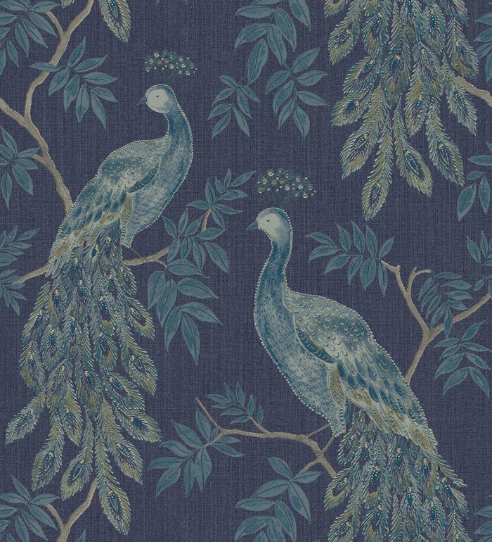 Papel pintado con pavos reales azul y verde - Peacock Queen 126296