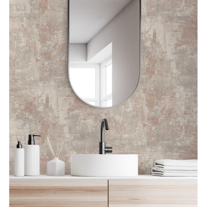 Papel pintado con efecto cemento y óxido en relieve en tonos tierra - Timanfaya Relief 683599