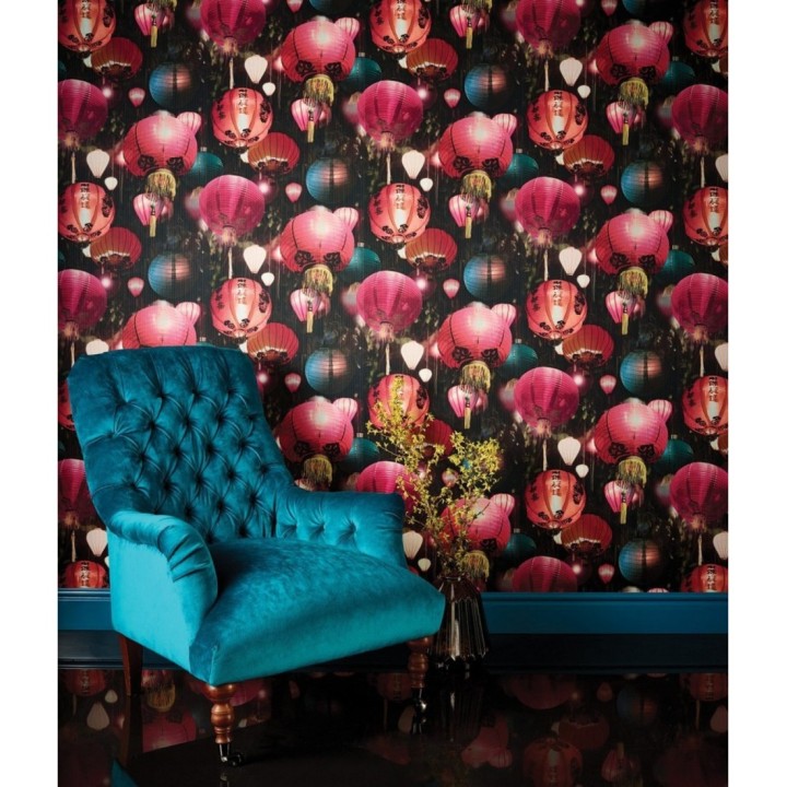 Papel pintado farolillos chinos estilo oriental - Shangai Nights 126298